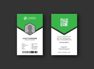 Modern ID Card Template with an author photo place | Office Id Card Layout | Employee Id Card for Your Business or Company