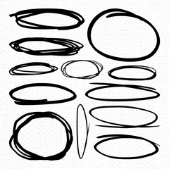 Sticker - Black oval banner frame vector collection