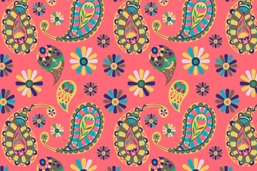 Wall Mural - Paisley pattern background