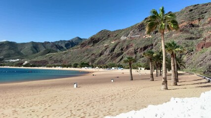 Wall Mural - Landscape of San Andres on Tenerife. Winter break on Canary Islands 2021. Beach, sea, mountains and palm trees