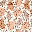 contemporary surreal line seamless pattern beige spots