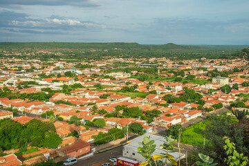 Wall Mural - A view of the city from the top of Morro do Leme viewpoint in Oeiras, Piaui - Brazil