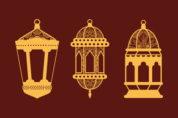 Wall Mural - ramadan kareen celebration lanterns golden