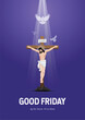 crucifixion of Jesus Christ vector illustration