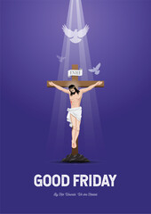 Poster - crucifixion of Jesus Christ vector illustration