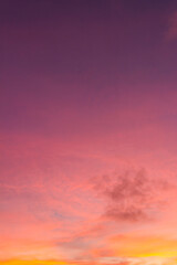 Wall Mural - sunset sky vertical in the evening on twilight with colorful sun rays ,dusk sky background.