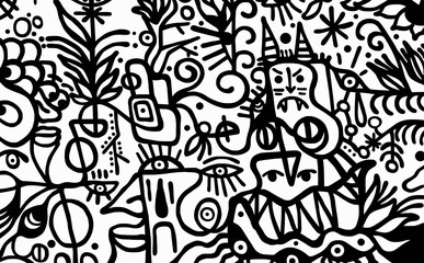 black and white pattern on white background, abstract design