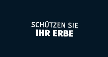 Wall Mural - nachlassplanung. schützen sie ihr erbe. animierte wörter. kinetische text animation. intro