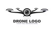 Modern drone illustration vector logo