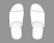 White Slipper Shoes Template On Gray Background. Top View, Vector File