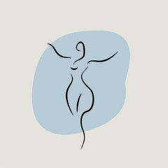 Wall Mural - female shape line icon vector logo design