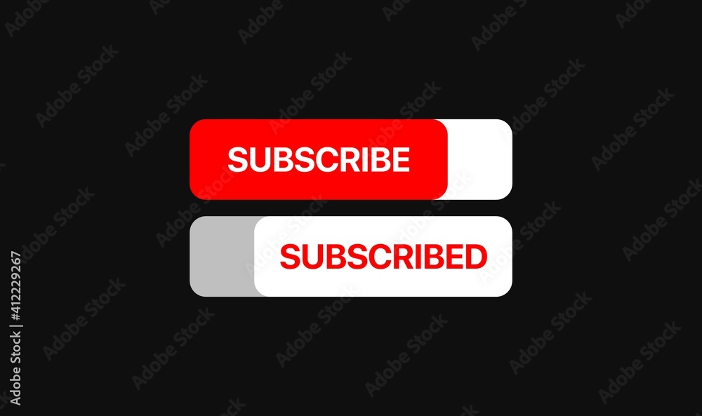 Youtube Subscribe switch control. Social media element. subscribe and ...