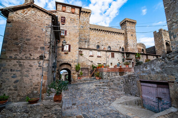 Medieval architecture in the small village of Bolsena, Italy