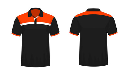 Wall Mural - T-shirt Polo orange and black template for design on white background. Vector illustration eps 10.