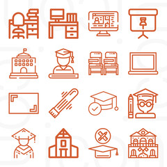 16 pack of ratio  lineal web icons set