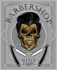 Wall Mural - Skull Barbershop