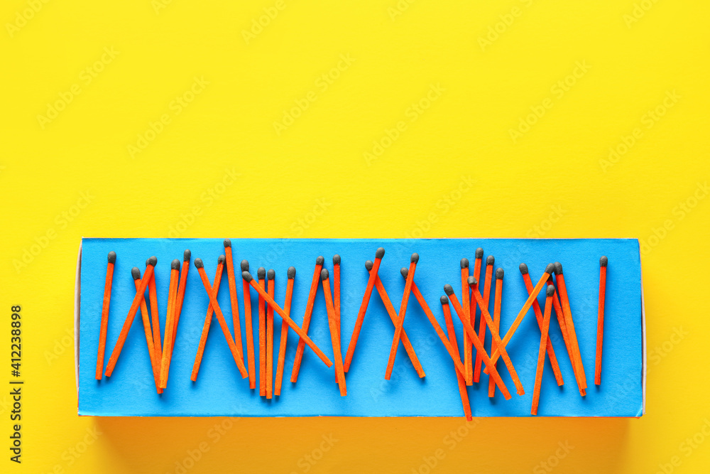 Many matches on color background