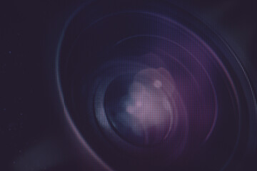 Poster - Close up beautiful camera lens. Background pattern for design. Macro  photography view. Close-up of pixel..