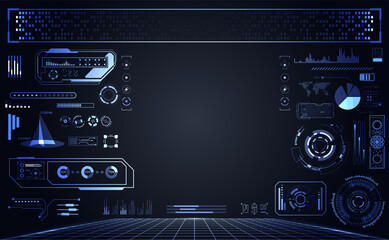 Wall Mural - abstract technology ui futuristic concept hud interface hologram elements of digital data chart, com