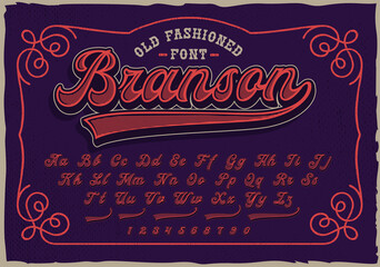 A retro script font. This font will be perfect for short phrases, emblems, shirt prints, and many other uses.