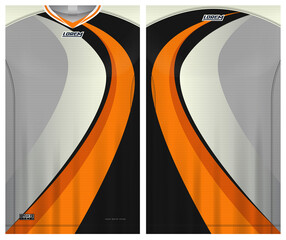 Jersey sport, soccer uniform front and back view template, sportswear textile fabric