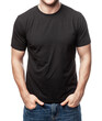 © Dmitry Naumov - Blank black tshirt on young man template on white background