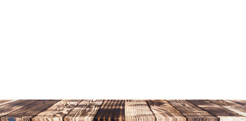 Aufkleber - Isolated wooden shelf or floor texture on white background.