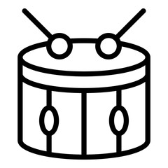 Wall Mural - Beat drum icon. Outline beat drum vector icon for web design isolated on white background