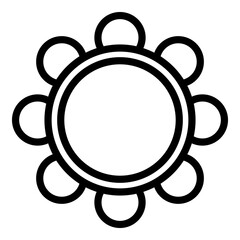 Sticker - Orchestra tambourine icon. Outline orchestra tambourine vector icon for web design isolated on white background