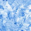 Blue ink and watercolor frost texture on white paper background. Paint leaks and decalcomania effects. Hand-painted gouache abstract image. Mess on the canvas.