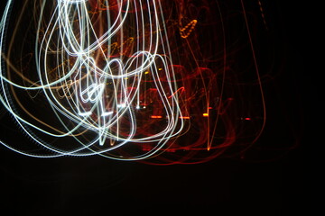 Lights in motion at night as an abstract background