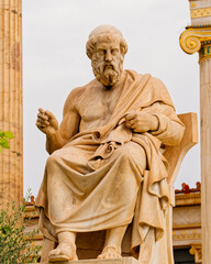 Plato marble statue, the famous Greek philosopher and thinker, Athens Greece