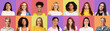 © Prostock-studio - Set of beautiful multiracial happy women portraits