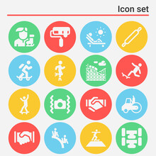 16 Pack Of Thrill  Filled Web Icons Set
