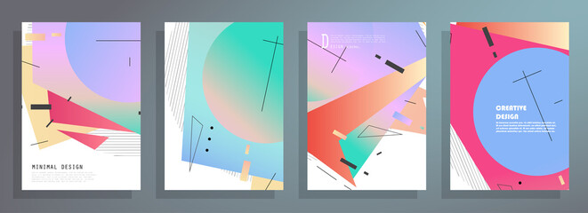 Wall Mural - Artistic covers design. Creative colors backgrounds. Trendy futuristic design