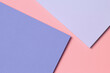 Abstract colored paper texture background. Minimal geometric shapes and lines in light blue, pastel pink, purple colors