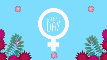 Sticker - happy womens day lettering card with