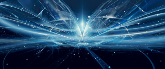 Wall Mural - blue glowing futuristic artificial intelligence abstract background