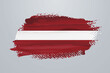 Latvia brush paint flag