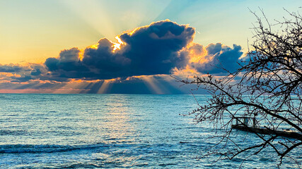 Wall Mural - Sunset On The Black Sea In Sochi