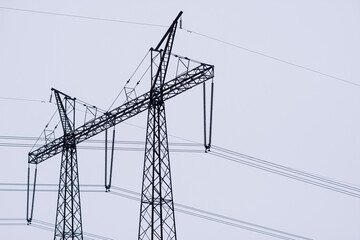 High-voltage power transmission towers. High quality photo