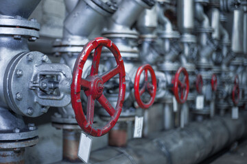 Wall Mural - Closeup shot of pressure manual gate valve for piping work