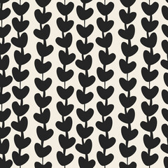 Wall Mural - seamless valentine day pattern background with monochrome heart heart line