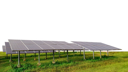 Wall Mural - photovoltaic modules for renewable energy, solar module panels on white background with clipping pat