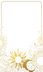 Wall Mural - heavenly modern card with golden sun and moon, vintage background for astrology and horoscope, natal