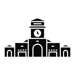 Ben thanh market glyph icon. Simple solid style for web and app. Ho Chi Minh City, Vietnam. The entrance of Saigon Central Market. Vector illustration on white background. Editable stroke EPS 10