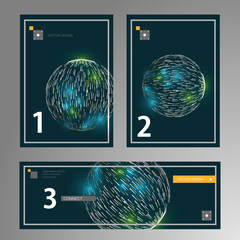 Poster - Design sign symbol round shape. Vector set vith cover brochure