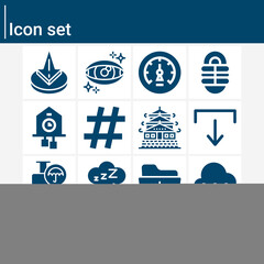Simple set of dream related filled icons.