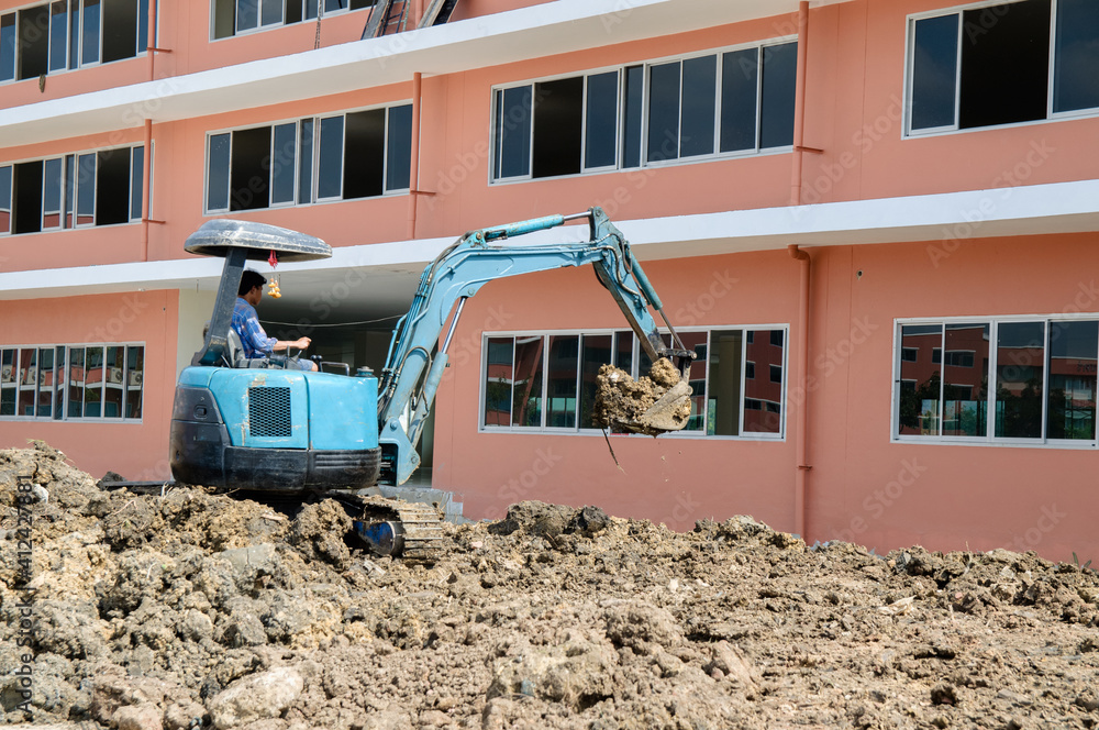 Construction of a new school building is in progress at the ...