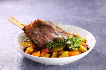 Wall Mural - roasted lamb chop and vegetable